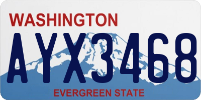 WA license plate AYX3468