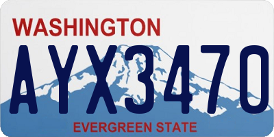 WA license plate AYX3470