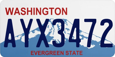 WA license plate AYX3472