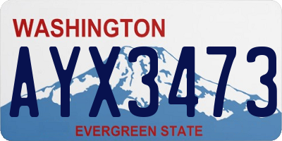 WA license plate AYX3473