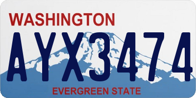 WA license plate AYX3474