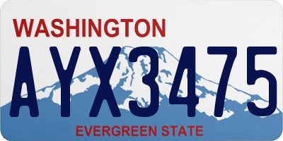 WA license plate AYX3475