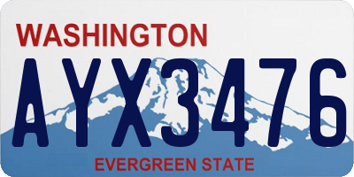 WA license plate AYX3476