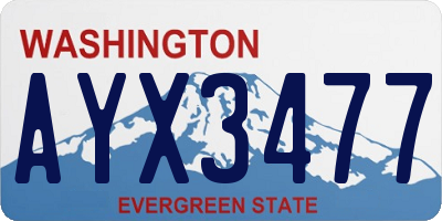 WA license plate AYX3477