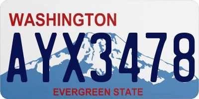 WA license plate AYX3478