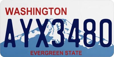 WA license plate AYX3480