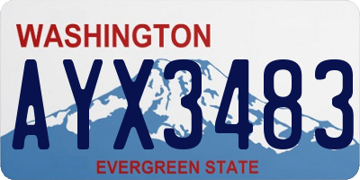 WA license plate AYX3483