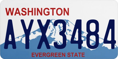 WA license plate AYX3484