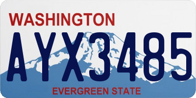 WA license plate AYX3485