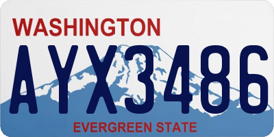 WA license plate AYX3486