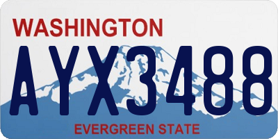 WA license plate AYX3488