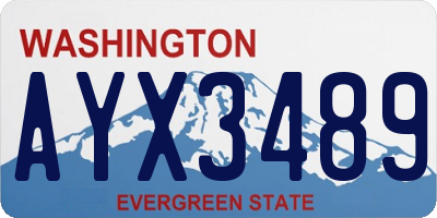 WA license plate AYX3489