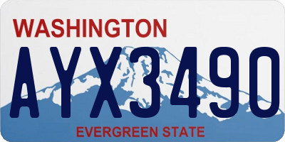 WA license plate AYX3490