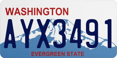 WA license plate AYX3491