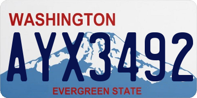 WA license plate AYX3492