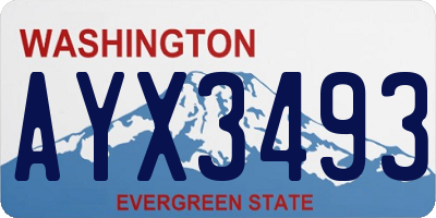 WA license plate AYX3493