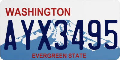 WA license plate AYX3495