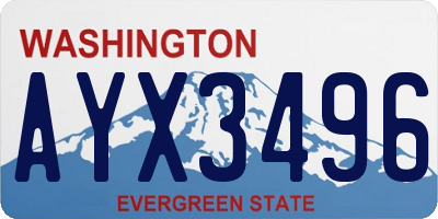 WA license plate AYX3496