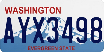 WA license plate AYX3498