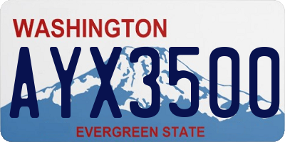 WA license plate AYX3500