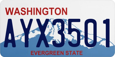 WA license plate AYX3501