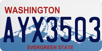 WA license plate AYX3503