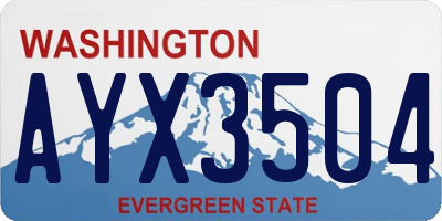 WA license plate AYX3504