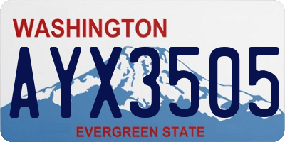 WA license plate AYX3505