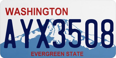 WA license plate AYX3508