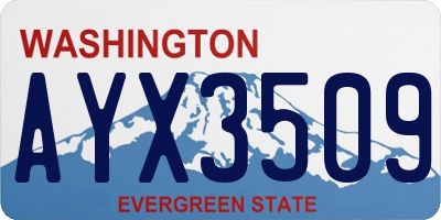 WA license plate AYX3509