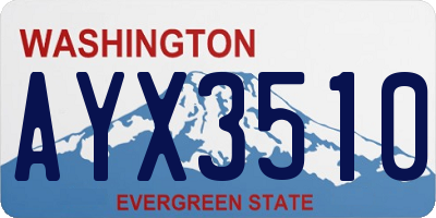 WA license plate AYX3510