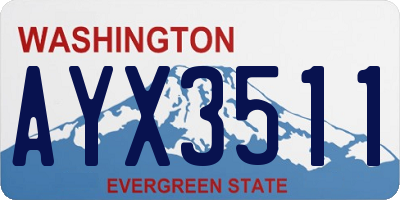 WA license plate AYX3511