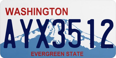 WA license plate AYX3512