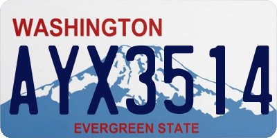 WA license plate AYX3514