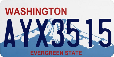 WA license plate AYX3515