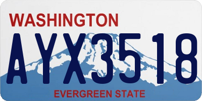 WA license plate AYX3518