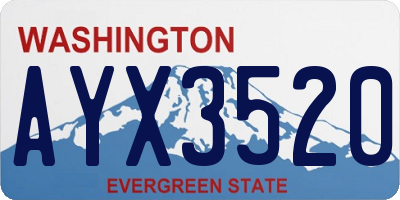 WA license plate AYX3520