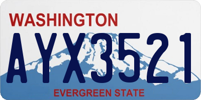 WA license plate AYX3521