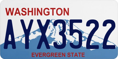 WA license plate AYX3522