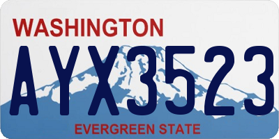 WA license plate AYX3523