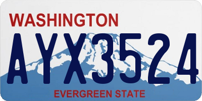 WA license plate AYX3524