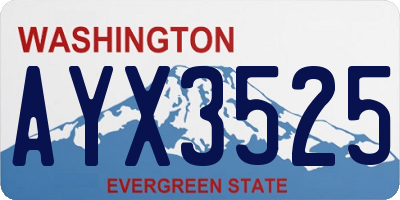 WA license plate AYX3525