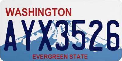 WA license plate AYX3526