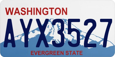 WA license plate AYX3527