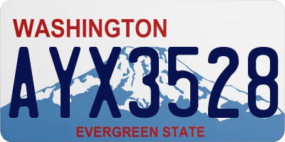 WA license plate AYX3528