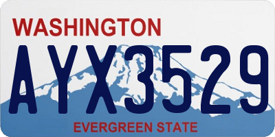 WA license plate AYX3529