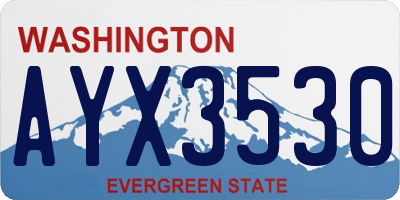 WA license plate AYX3530