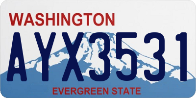 WA license plate AYX3531