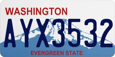 WA license plate AYX3532