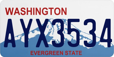 WA license plate AYX3534